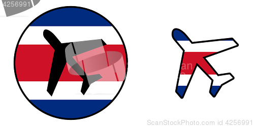Image of Nation flag - Airplane isolated - Costa Rica