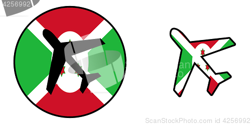 Image of Nation flag - Airplane isolated - Burundi