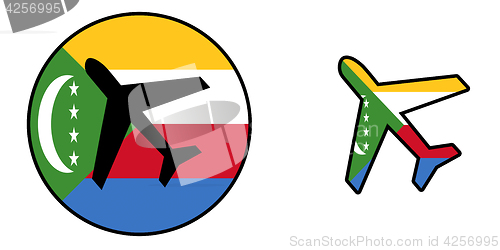 Image of Nation flag - Airplane isolated - Comoros