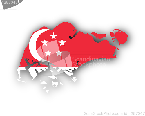 Image of Map and flag of Singapore
