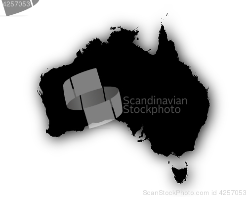 Image of Map of Australia with shadow