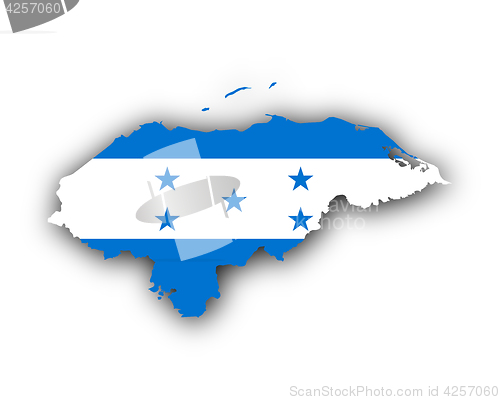 Image of Map and flag of Honduras