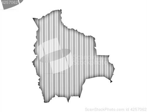 Image of Map of Bolivia on corrugated iron