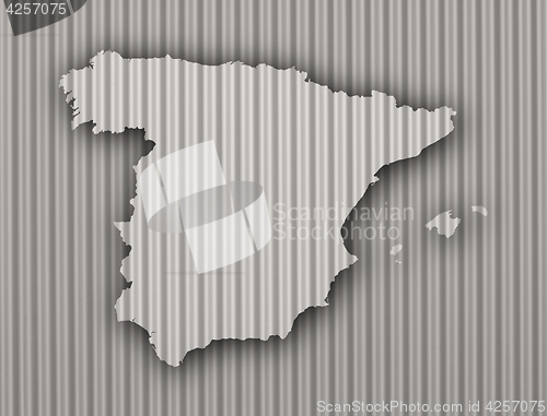 Image of Map of Spain on corrugated iron