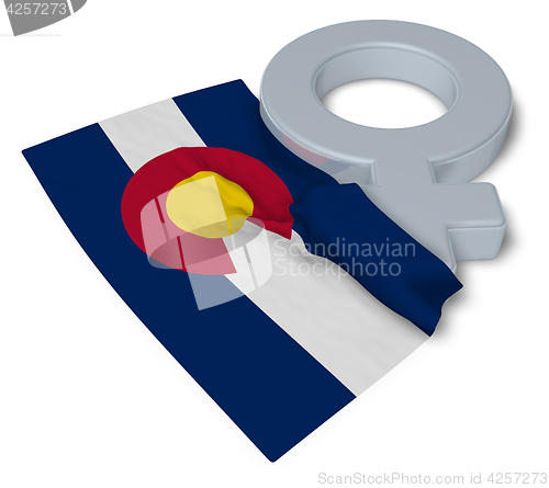 Image of female symbol and flag of colorado - 3d rendering