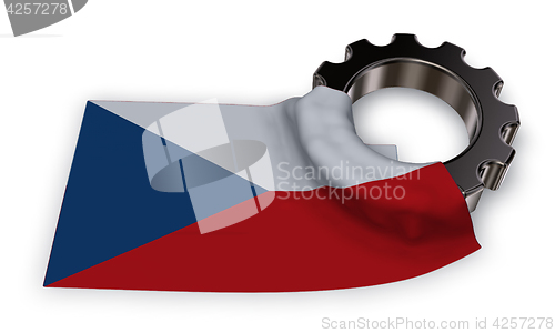 Image of gear wheel and flag of the Czech Republic  - 3d rendering