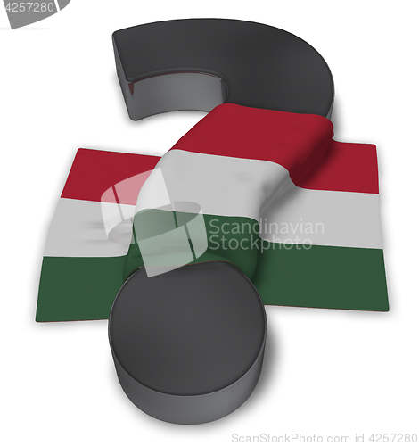 Image of question mark and flag of hungary - 3d illustration