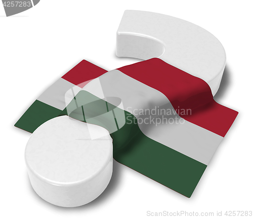 Image of question mark and flag of hungary - 3d illustration