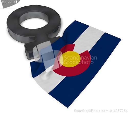 Image of female symbol and flag of colorado - 3d rendering