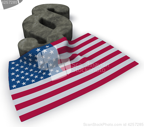 Image of usa flag and paragraph symbol - 3d illustration