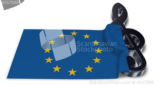 Image of clef symbol and flag of the european union - 3d rendering