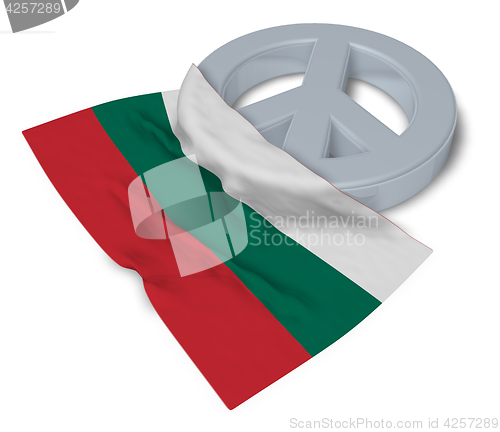 Image of peace symbol and flag of bulgaria - 3d rendering