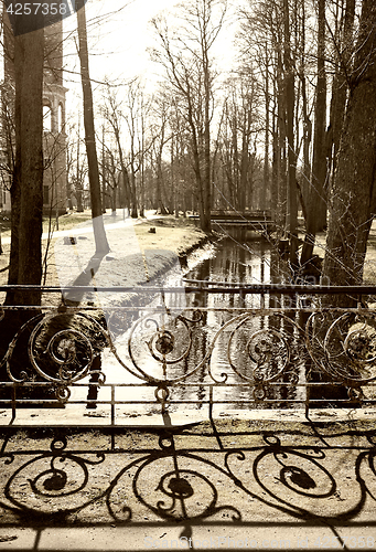 Image of old bridge in the park