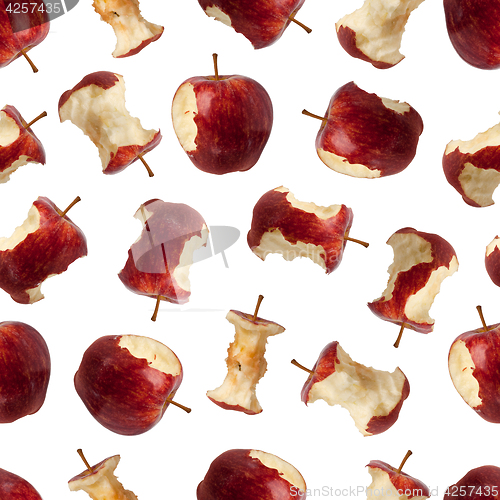 Image of Seamless pattern of bites taken off an apple