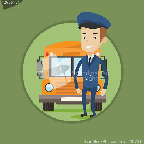 Image of School bus driver vector illustration.