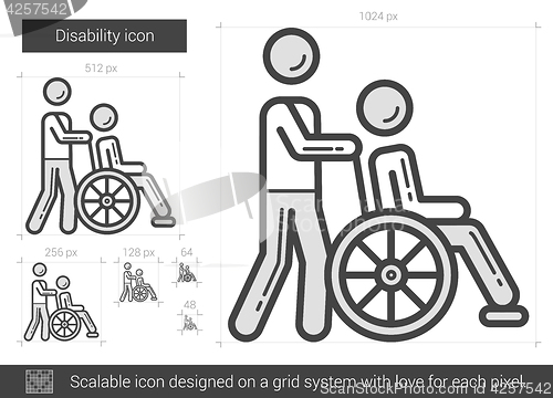 Image of Disability line icon.