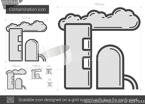 Image of Contamination line icon.