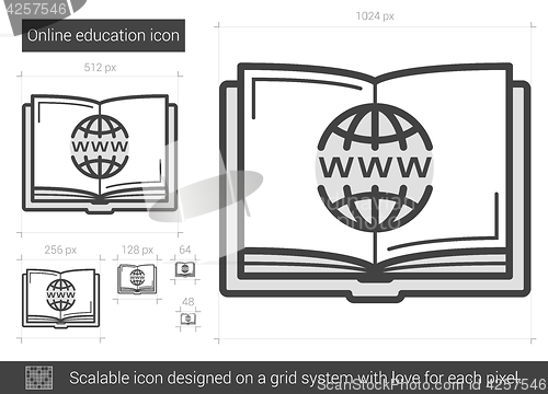 Image of Online education line icon