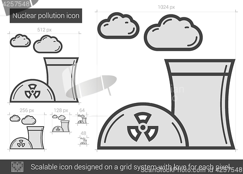 Image of Nuclear pollution line icon.