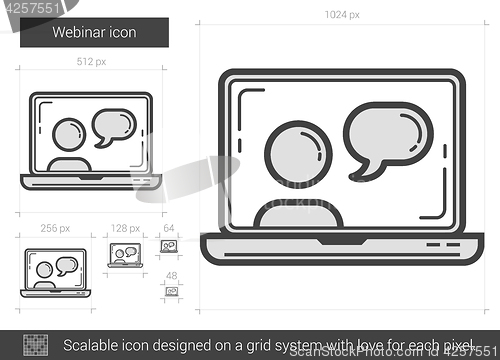 Image of Webinar line icon.