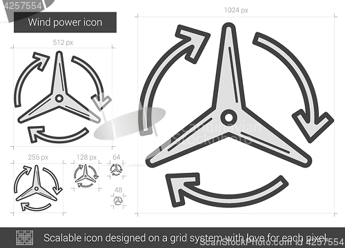 Image of Wind power line icon.