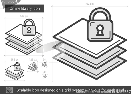 Image of Online library line icon.