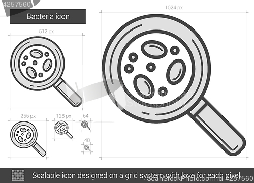 Image of Bacteria line icon.