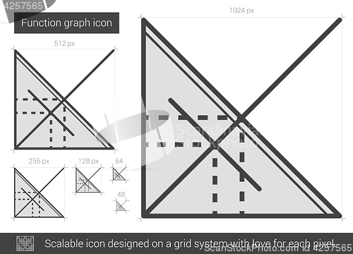 Image of Function graph line icon.