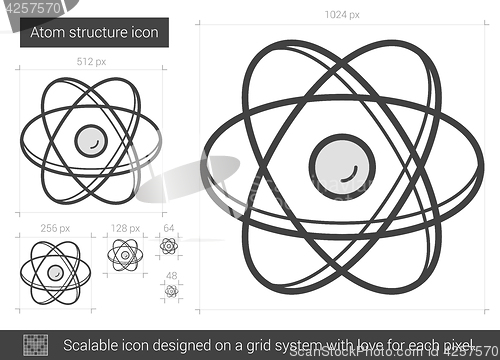 Image of Atom structure line icon.