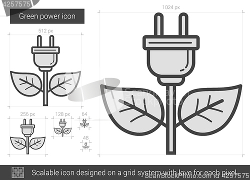 Image of Green power line icon.