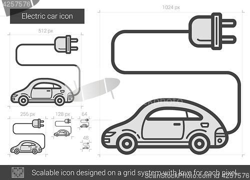 Image of Electric car line icon.