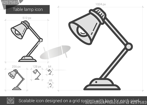 Image of Table lamp line icon.