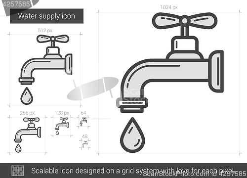 Image of Water supply line icon.