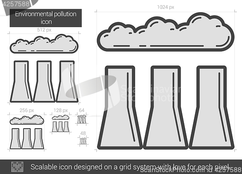 Image of Environmental pollution line icon.