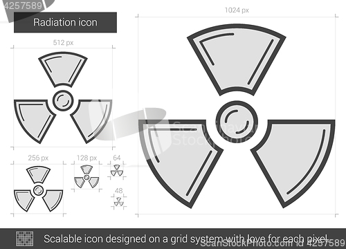 Image of Radiation line icon.