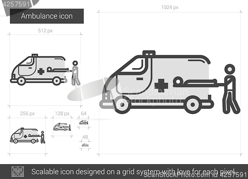 Image of Ambulance line icon.