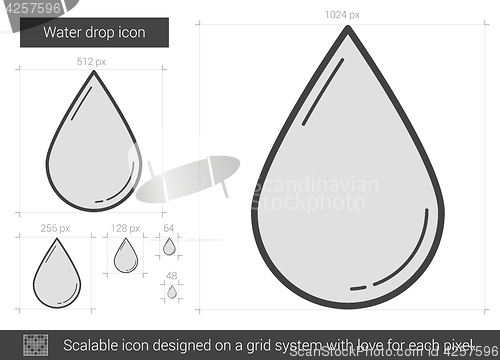 Image of Water drop line icon.