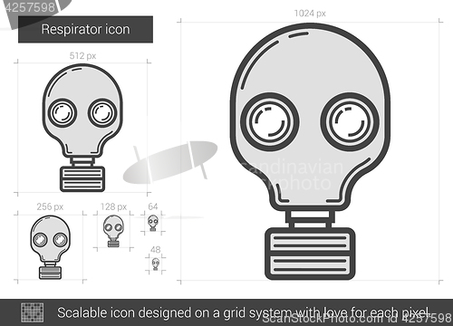 Image of Respirator line icon.