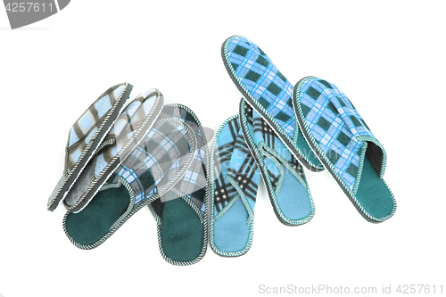 Image of home blue slippers