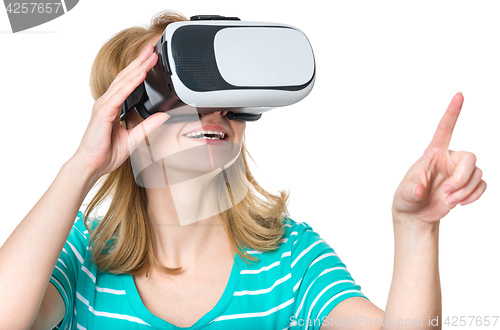 Image of Woman in VR glasses