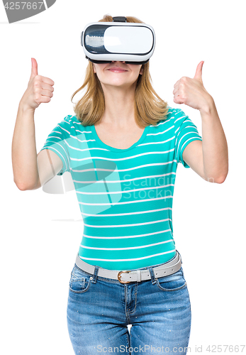 Image of Woman in VR glasses