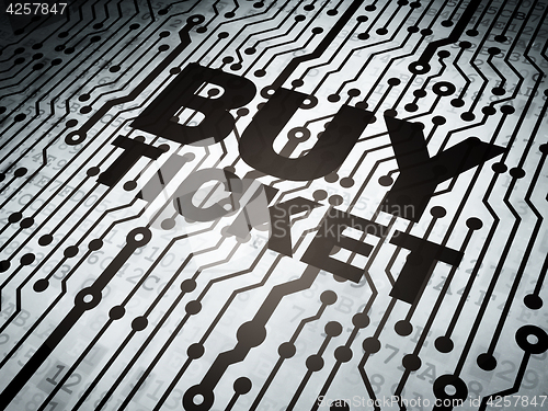 Image of Tourism concept: circuit board with Buy Ticket