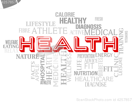 Image of Health Words Represents Hospital Healthcare And Doctor