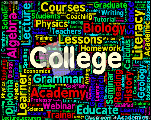 Image of College Word Shows University Words And Universities