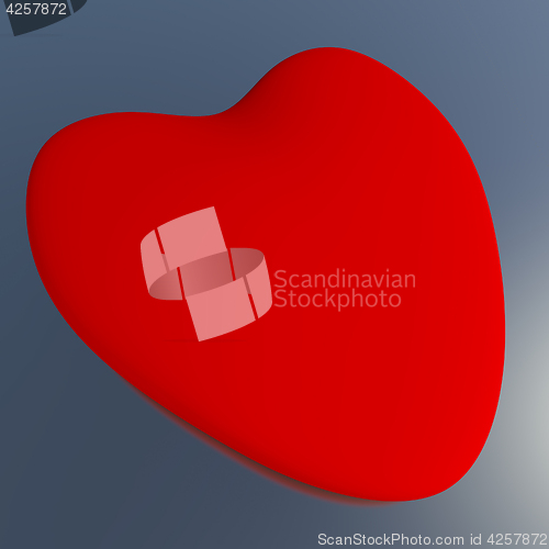 Image of Heart On A Blue Background Showing Love Romance And Valentines