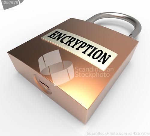 Image of Encryption Padlock Shows Protect Safety And Protection 3d Render