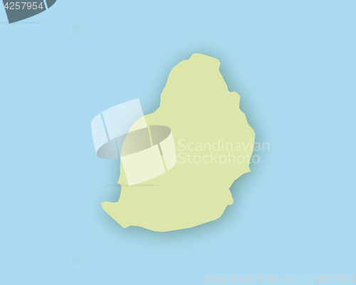 Image of Map of Mauritius with shadow