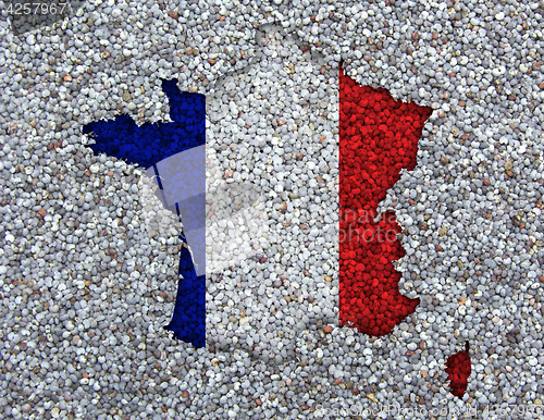 Image of Textured map of France in nice colors