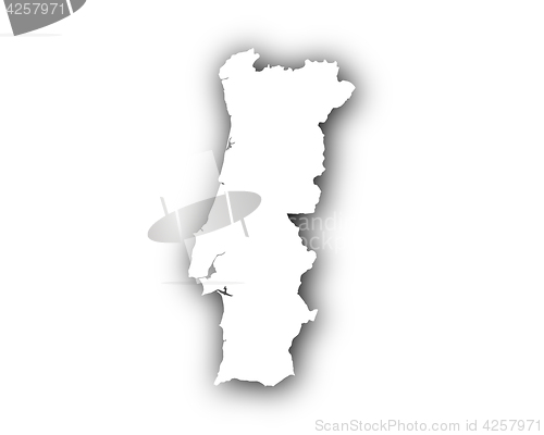 Image of Map of Portugal with shadow