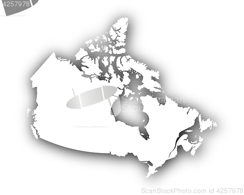 Image of Map of Canada with shadow